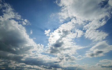 Obraz premium beautiful blue sky with soft white clouds for abstract background