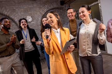 Karaoke Break at the Office