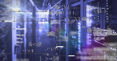 Animation shows global internet network and data processing concept. - Powered by Adobe