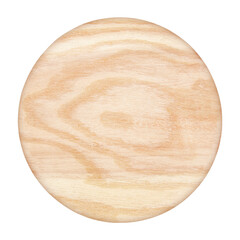 Round chopping board. Isolated on white background