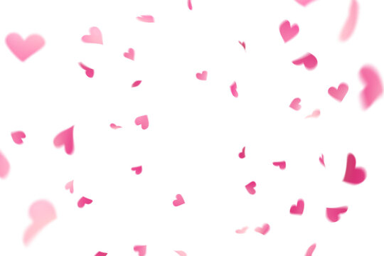 Pink Heart Confetti Falling Frame Decoration
