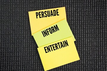 What are the three types of purposes? PIE stands for Persuade, Inform, Entertain the three main...