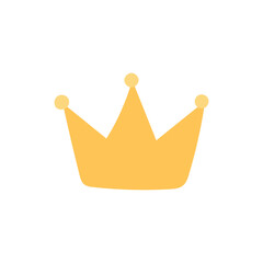 Simple golden crown icon symbolizing royalty, leadership, celebration, and fairytale themes, perfect for kids content, awards graphics, and storybook designs.