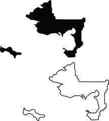 Map of nome census area alaska usa silhouette flat and outline design