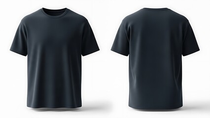 Blank dark grey t-shirt front and back mockup for design presentation