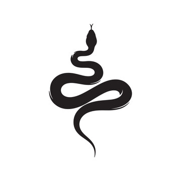 Black Snake silhouette vector illustration on white background