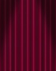 Red velvet stage curtain background with soft folds and lighting