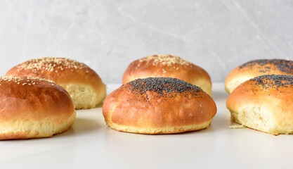 Buns with poppy and sesame seeds