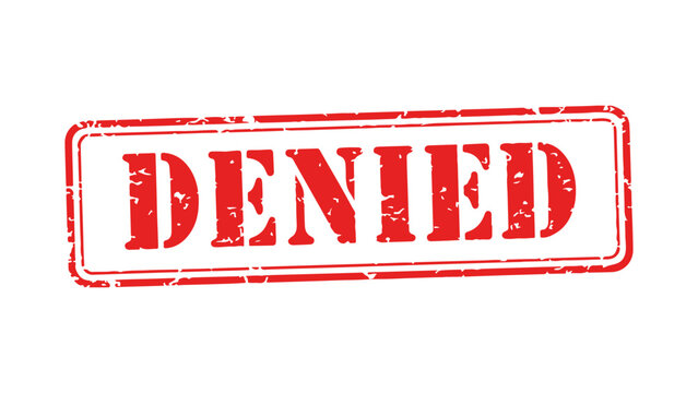 Red Stamp Graphic Showing The Word DENIED in Capital Letters, Signifying Rejection or Disapproval