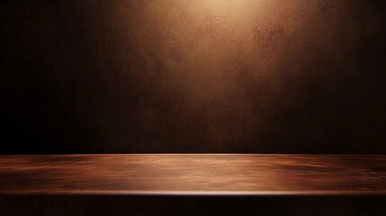 Dark chocolate brown backdrop with soft light gradient, ideal for displaying gourmet food items .