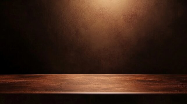 Dark chocolate brown backdrop with soft light gradient, ideal for displaying gourmet food items .