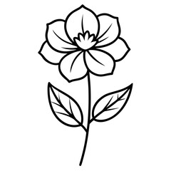 Obraz premium geum urbanum flower vector line art on white background 