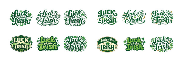 Luck of the irish designs with shamrocks and clovers