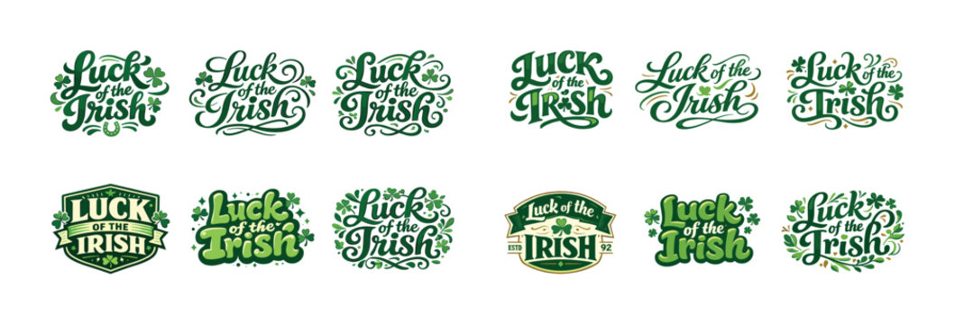 Luck of the irish designs with shamrocks and clovers