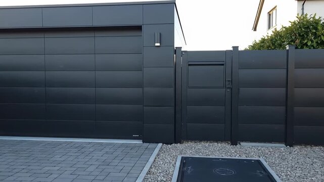 H&ouml;rmann Modern Anthracite Garage Door, Gate & Fence System