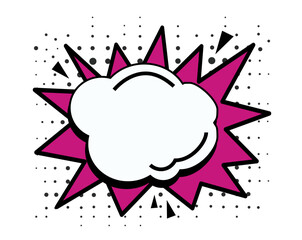 Speech Bubble Comic icons vector illustration in pink color