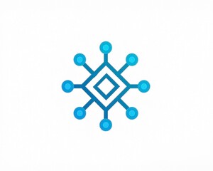 Abstract geometric digital network connection concept logo on a white background