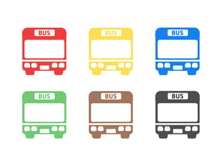 バス　アイコン　イラストセット