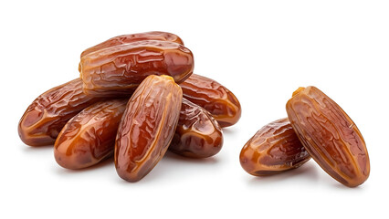 A single date fruit with glossy texture, clean white surface © Photqeey