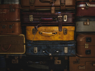 retro antique luggage for decorative purposes