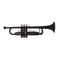 Fototapeta premium Trumpet silhouette vector illustration on white background