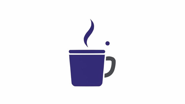 Dark Blue Coffee Mug with Steam.