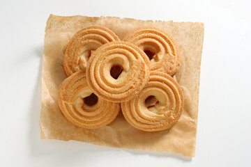 Butter swirl cookies on parchment