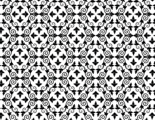 black and white ogee lattice seamless pattern