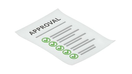 Approval Document with Checked Boxes.
