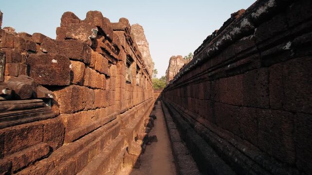 Stone ruins of the pre rup temple in cambodia. Ancient khmer architecture and religious landmark located within the angkor region, Siem Reap. Archeology concept.
