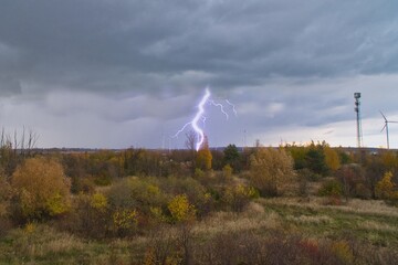 Burza, wyładowanie atmosferyczne, piorun © rychu.pl