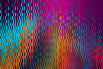 Bright Neon Rainbow Mosaic Abstract Background with Vibrant Vertical Rectangles
