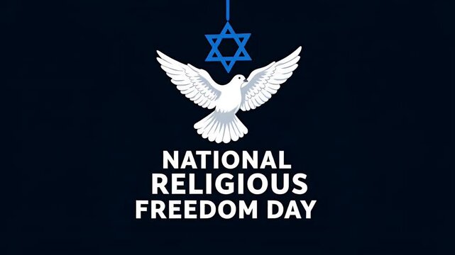Celebrating national religious freedom day with dove and star.
