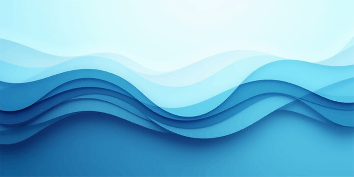 Abstract blue wave background design featuring flowing water lines and light swirls in a digital vector illustration of ocean motion