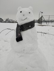 A snowman, or snow woman, is stylized human figure or sculpture made of snow. Building a snowman is winter pastime that originated in ancient times. It symbolizes the spirit of winter and snowstorms.