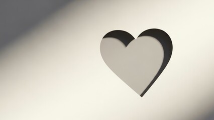 Heart cutout on white surface