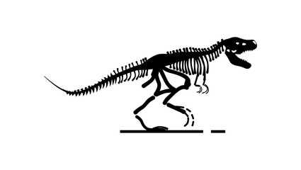 Naklejka premium Tyrannosaurus Rex Skeleton, black isolated silhouette