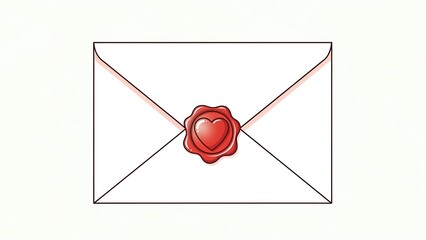 Sealed envelope with heart wax seal