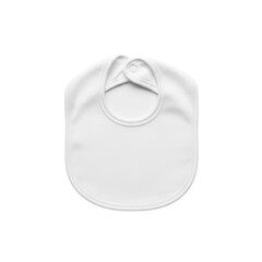 Blank white baby bib with snap closure