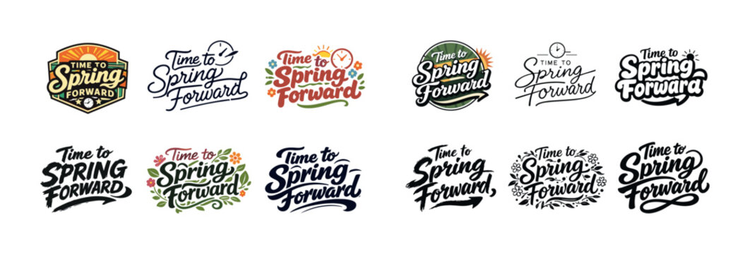 Time to spring forward: creative typography designs for daylight saving time