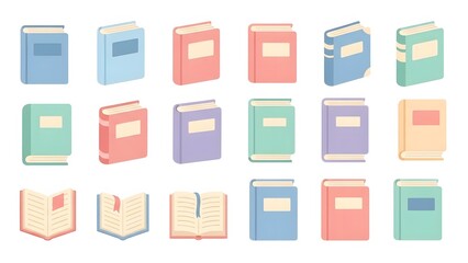 Collection of various open and closed books, displaying a diverse range of spines and pages for educational or literary concepts