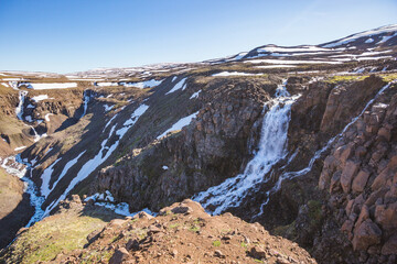 Waterfall on Hoisey River. Putorana Plateau. Russia, Siberia