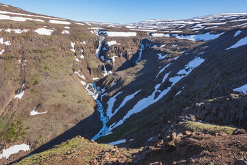 Waterfall on Hoisey River. Putorana Plateau. Russia, Siberia