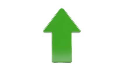Green Arrow Pointing Upwards Icon.