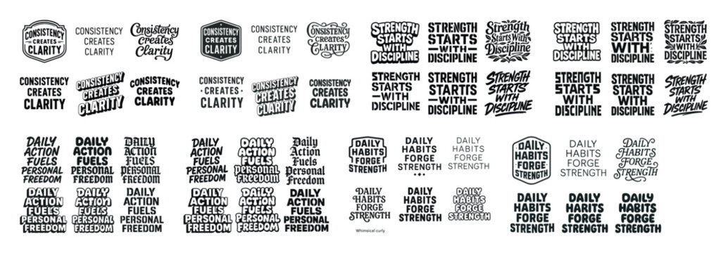 Motivational quotes collection on consistency, strength, daily action, and habits