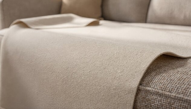 Medium shot focusing on matte biobased coated canvas emphasizing its soft natural texture made from renewable plant coatings perfect for sustainable upholstery and decor.