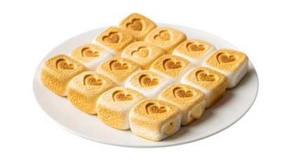 A plate of sushi rolls isolated on transparent background