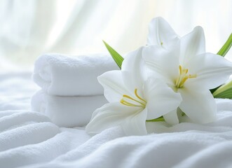 white lily on a white background