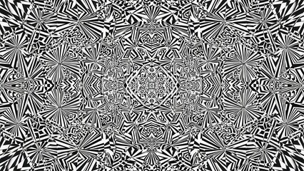 Intricate black and white abstract geometric pattern