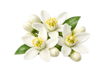 Obraz premium Orange blossoms and buds on transparent background symbolizing natural fragrance, spring, and skincare